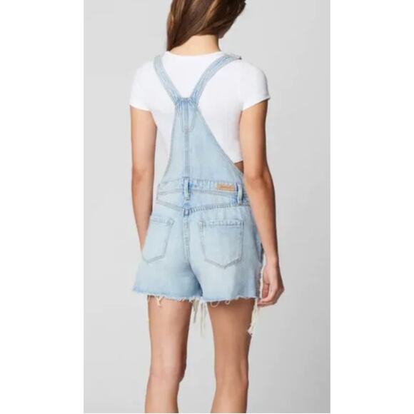 Blank NYC Denim Shortalls Mirror Mirror Womens Size 28 New Overalls Distressed - Picture 3 of 14